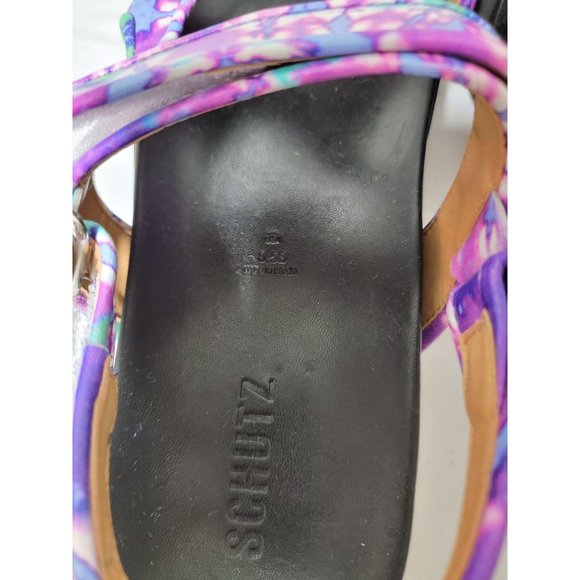 Schutz Dariana Plattform Sandals Tie Dye Purple Black size 8.5 SCHUTZ - Picture 10 of 11